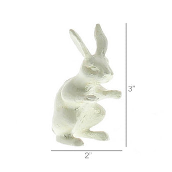 Homart White Cast Iron Small Hare Napkin Weight