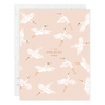 Card with white bird illustrations and 'I so appreciate you' text on a pink background