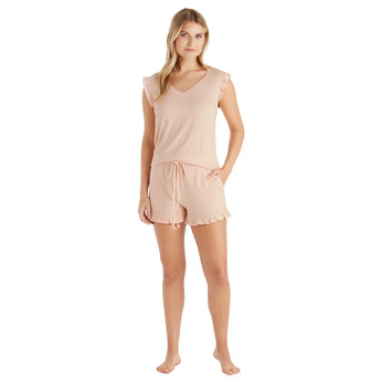 Apricot Ruffle Tank and Short Set by Softies