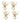 Four identical gold-toned ring-shaped jewelry pieces with delicate wire branches and small clear and gold beads, arranged in a 2x2 grid on a white background.