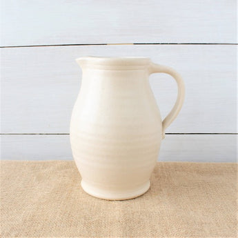 White stoneware pitcher