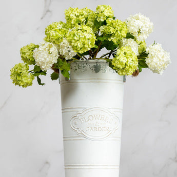 Artificial White Snowball Hydrangea 21.5"