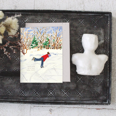 Skating on the Pond - Holiday Card