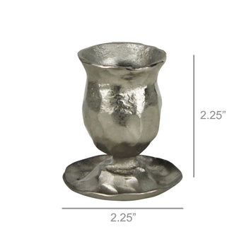 Homart Nickle Low Height Taper Candle Holder