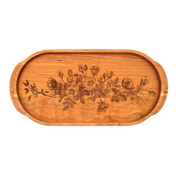 Cherry Wild Roses Serving Tray