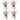Four identical festive ring-shaped ornaments shown on a plain white background, each with a gold-toned circular base and many thin branches tipped with small red and green beads.