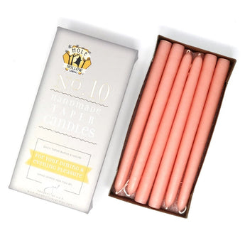10" Creamy Peach Taper Candles | Set of 2