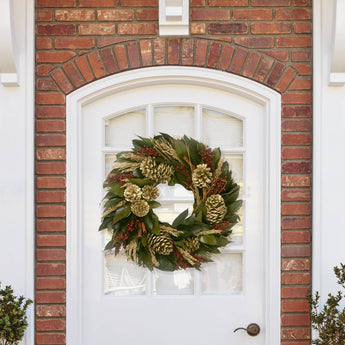 Holiday Pinecone & Greenery Wreath