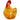Hen Figurine 7" Yellow Theme. Yellow feathered chicken with yellow and white spotted kerchief tied around neck. Red comb and wattle turned slightly left