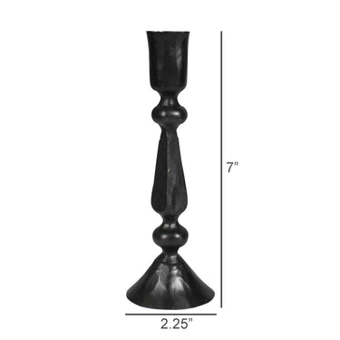 Measurements for HomArt Black Metal Candle Holder 7”H x 2.25”W