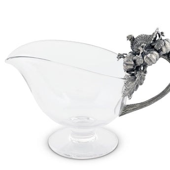 Pewter Turkey and Gourd Gravy Boat