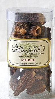 Container of dried Morel mushrooms