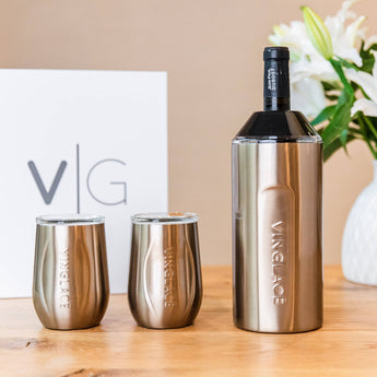 Vinglacé Wine Gift Sets with Glass Lined Wine Glasses