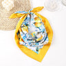 Scarvii Vintage Lemon Tile Print Square Scarf: Dark yellow
