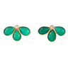 Green Onyx Three Petal Earrings
