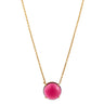 Dark Pink Qz Cabochon Gem Candy Necklace