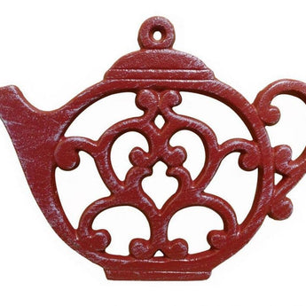 Red Cast Iron Teapot Trivet