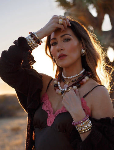 Celia Chunky Beaded Necklace - Neutral
