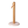 Pacifica Marshmallow Paper Towel Holder with Ceramic Base and Oak Post