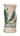 Hand-painted vase, cream background with green floral motif