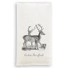 French Graffiti Tea Towel featuring vintage black and white image of Deer with Easton, Maryland written in script at bottom.