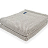 Image shows Faribault Mill Bar Harbor Blanket in Stone, folded.