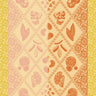 Decorative patterned paper with geometric shapes and a border on a yellow background