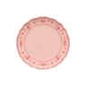 Red and Pink Dinner Plate with Floral Border. 