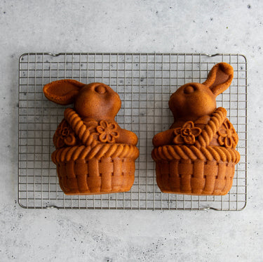 Cakes baked with Nordic Ware Bunny in a Basket cake pan