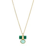 Gold heart-shaped pendant necklace on a white background