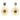 A pair of gold drop earrings featuring oval labradorite stones at the top and a larger sunburst-style oval labradorite centerpiece with radiating textured gold rays, shown on a plain white background.