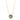 A gold chain necklace with a round bezel-set labradorite pendant and a small crescent moon accent, shown on a plain white background.