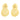 Earrings featuring two gold disks overlapping 