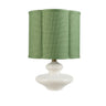 White table lamp with green shade
