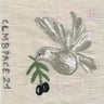 Dove of peace carrying olive branch tea towel pattern sample