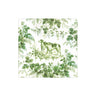 Caspari Hunting Toile featuring two dogs amongst a botanical background in green colorway.