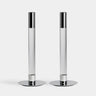 Orrefors Lumiere Crystal and Silver Candlesticks - Medium, set of 2