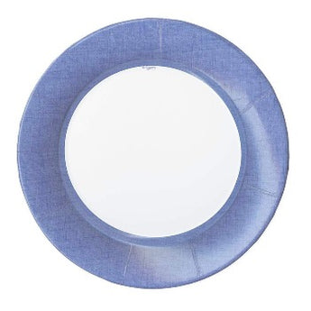 Linen Blue Paper Dinner Plate