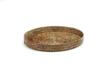 Round woven tray