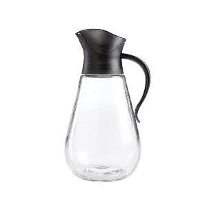 Glass Syrup Dispenser with Black Top