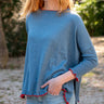 Catalina Ruffle Sweater | Aegean & Vermillion