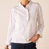Josephine Long Sleeve Ruffle Henley | White