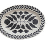 Matte black and floral stoneware platter