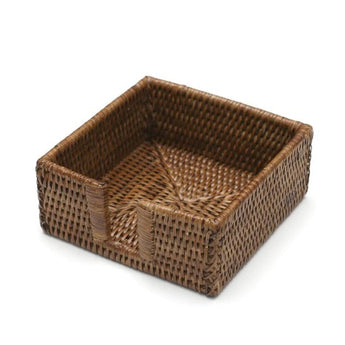 Caspari Rattan Cocktail Napkin Holder, Available at Welcome Home Annapolis