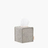 Merino Wool Small Tissue Box Cover - Granite Vachetta