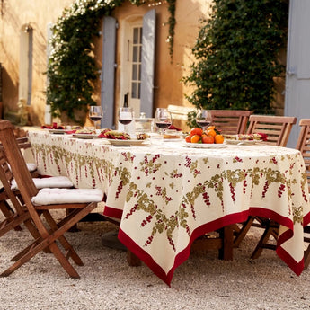 Gooseberry Tablelcoth by Couleur Nature, available at Welcome Home in Annapolis