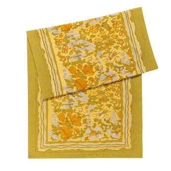 Couleur Nature Jardin  Mustard and Grey Table Runner available at Welcome Home in Annapolis