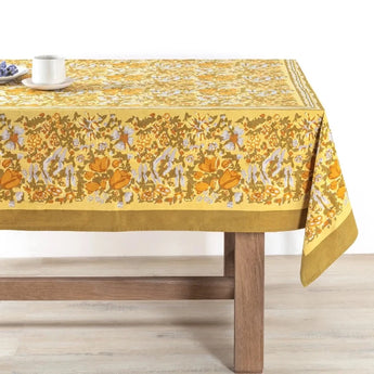 Jardin Mustard & Grey Tablecloth