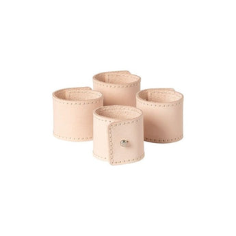 Blush Leather Vegetable Tanned Napkin Rings by Cassafina of Portgugal