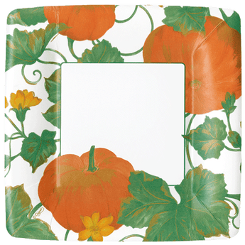 Heirloom Pumpkin Square Paper Dessert Plate by Caspari